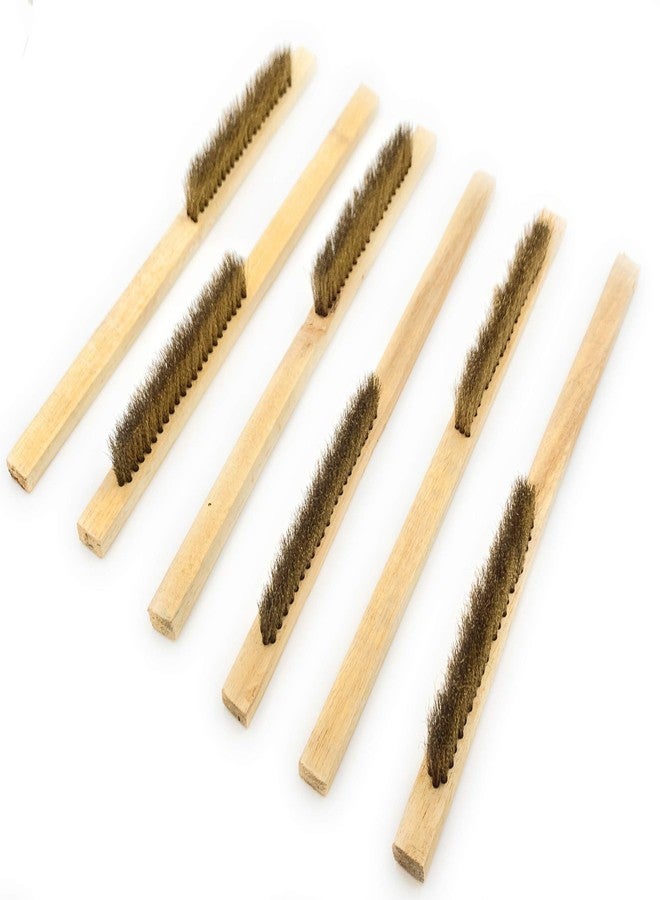 Aone Brass Wire Bristle Brush 3 Row Medium Soft 12pcs Table/Bench Multipurpose for General Cleaning, Polishing, Satin Finish, Texturing, Jewellery Cleaning, Rust Removal, Dirt Removal, etc - Image 4